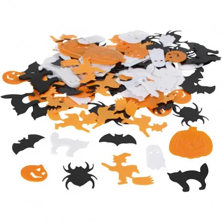 Pailletten, schwarz, orange, weiß, Größe 10–20 mm, 250 g/1 Stk.